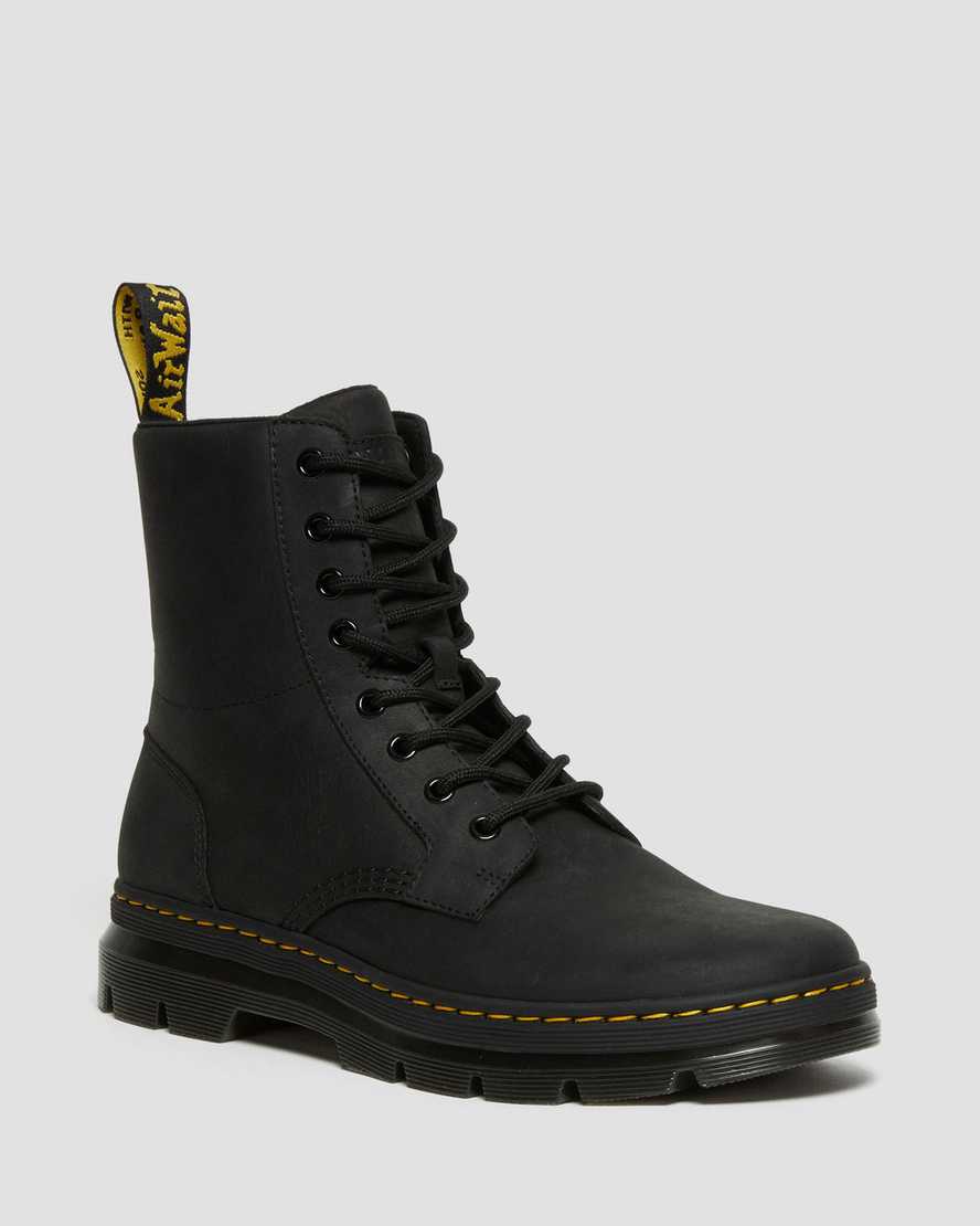 COMBS BLACK LEATHER CASUAL BOOTS